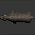Realistic Prehistoric Creature Character Featuring Robust Body Textured Skin And Open Mouth Standing Pose