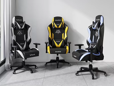 Ergonomic Gaming Chairs In Different Colors For Comfortable Seating Experience 3d model
