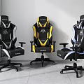 Ergonomic Gaming Chairs In Different Colors For Comfortable Seating Experience 3d model