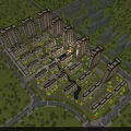 Aerial View Planning of Residential Area With High Rise Towers Low Rise Houses Green Spaces