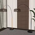 Fishing floor lamp combination 3d model