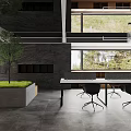 Modern Office Interior Design With Open Layout Desks Ergonomic Chairs And Hanging Lights