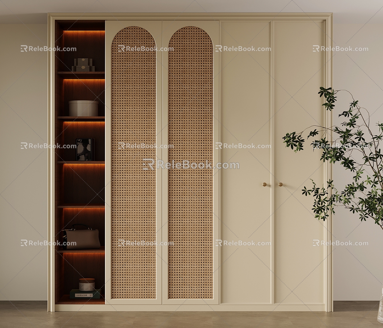 French Middle Style Wardrobe 3d model