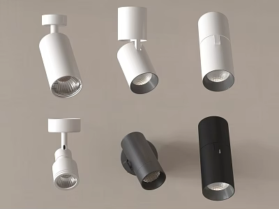 Modern White And Black Downlights And Spotlights With Sleek Cylindrical Design For Home Lighting 3d model