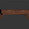 Wooden Coffee Table With Two Drawers And Slim Legs Minimalist Design