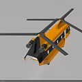 Detailed Modern Orange Helicopter 3D Model With Rotors And Black Accents