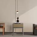 Modern Bedside Tables With Wooden Design And Decor Items Including Vase Books And Magazines