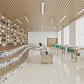 modern library 3d model