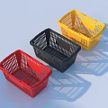 Red Black and Yellow Plastic Mesh Storage Baskets for Home Organization
