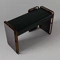 Modern Dressing Table With Black Top And Brass Frame Design