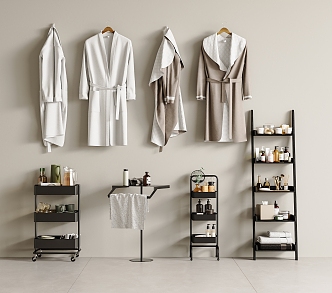 Modern Toilet Storage Rack for Trolley Bathrobe Bathroom Storage Rack 3d model