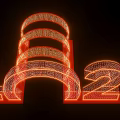 Event Entrance Featuring Illuminated 2020 Numbers On Black Background With Red Base