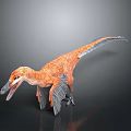 Feathered Orange And Blue Dinosaur Model With Open Mouth And Wings