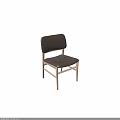 Simple Wooden Frame Chair With Brown Leather Seat And Backrest