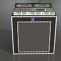 Electronic Audio Equipment With Green Control Panel Display Knobs And Speaker Grill