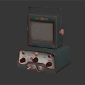 Vintage Turquoise Radio With Retro Design Portable Handle Knobs And Indicator Lights 3d model