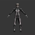 Futuristic Tech Inspired Full Body Suit With Helmet And Reflective Details
