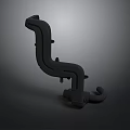 Robust Black Curved Metal Mechanical Equipment Component For Industrial Machinery