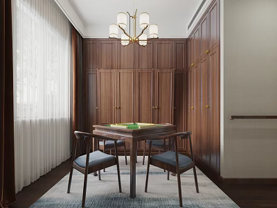 New Chinese Mahjong Room Multi-function Room 3d model