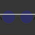 Stylish Modern Sunglasses With Black Frames Blue Lenses And Silver Metal Bar