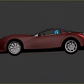 Red Convertible Sports Car With Sleek Modern Design And Blue Interior Seats