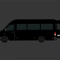 Black Mercedes Benz Van with Open Side Doors for Passenger Transport Modern Exterior