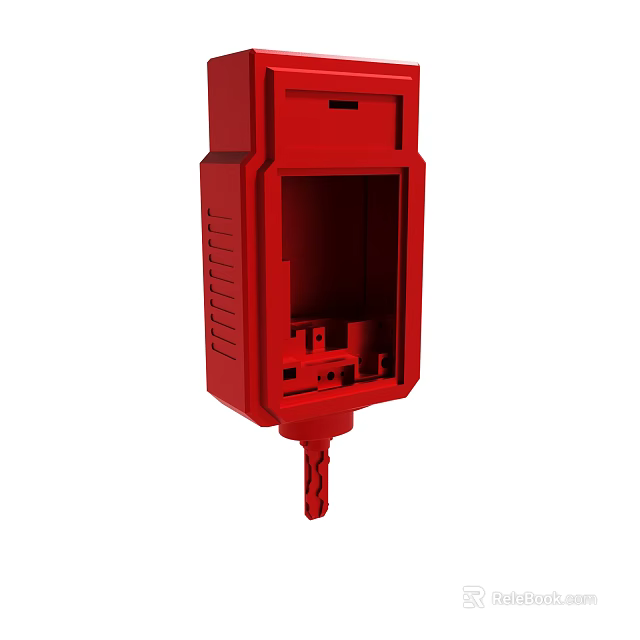 Red Emergency Safety Device Housing With Durable Industrial Design Structure 3d model 
