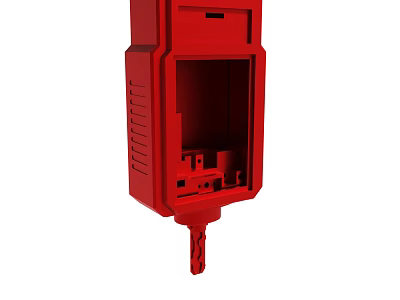 Red Emergency Safety Device Housing With Durable Industrial Design Structure 3d model