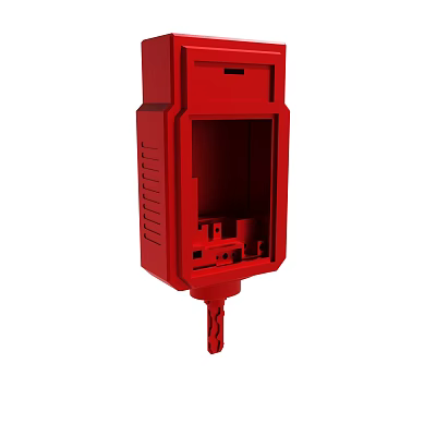 Red Emergency Safety Device Housing With Durable Industrial Design Structure 3d model