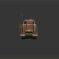 Stylized Red And Green Tank With Number 82 And Small Flag Design Features