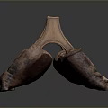 Traditional Handcrafted Equipment with Wooden Frames and Leather Covering for Carrying Loads