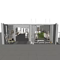 Elegant Modern Clothing Store Interior Featuring Fashion Apparel Display And Decorative Plants