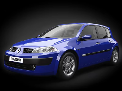 Renault Blue Hatchback Car With Alloy Wheels And Sporty Exterior Design 3d model