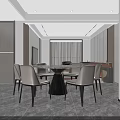 Modern Dining and Living Room Interior With Sofa Dining Table And Decorative Plant