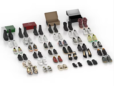 Shoes Slippers Shoe Box sneaker Casual Shoes Leather Shoes 3d model