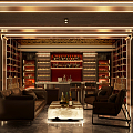 Light Luxury Bar Video Wine Cigar Area 3d model