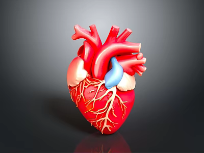 Realistic Human Heart Organ 3D Model With Detailed Blood Vessels And Anatomical Structure 3d model