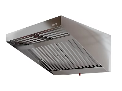 Stainless Steel FHIIT Kitchen Range Hood Appliance With Modern Ventilation Grill Design 3d model