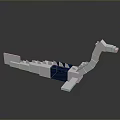 White And Blue Building Blocks Model With Long Body And Snake Head Design