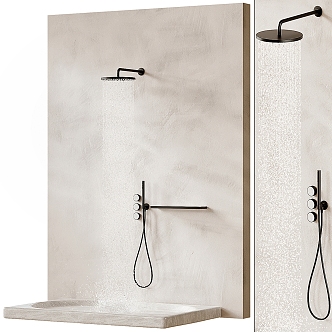 Modern Shower Top Spray Shower 3d model