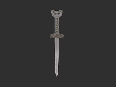 Ancient Decorative Sword With Ornate Hilt And Intricate Carvings Long Sharp Blade 3d model