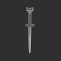 Ancient Decorative Sword With Ornate Hilt And Intricate Carvings Long Sharp Blade