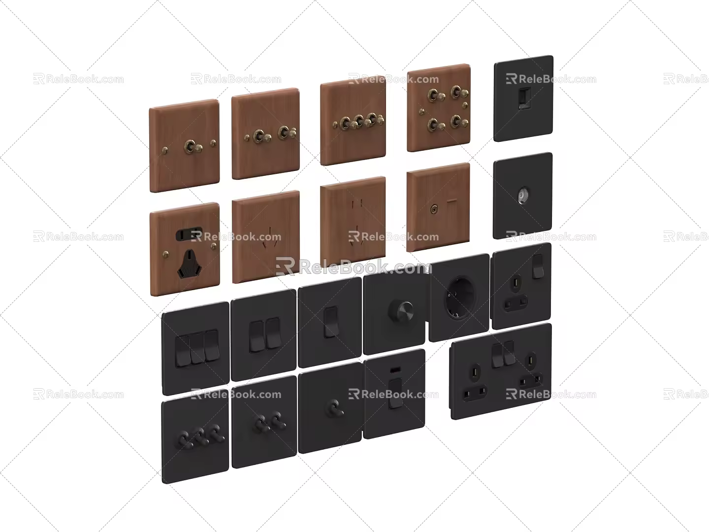 switch socket antique switch socket 3d model