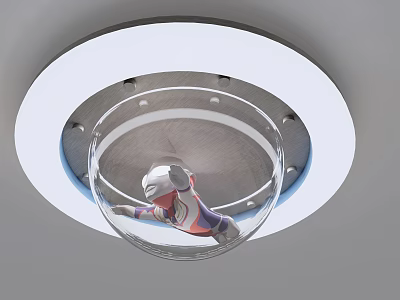 Modern Round Ceiling Light With Transparent Cover And White LED Illumination Design 3d model