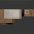 Household Storage Boxes With Brown Cardboard Red Labels And White Drawer Design