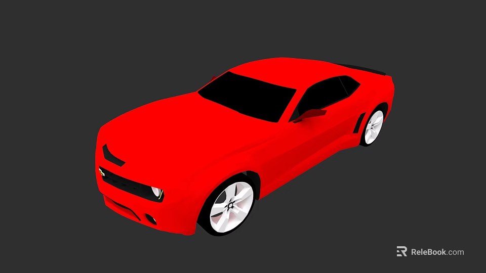 Red Sports Car Sleek Exterior Design With Black Windows And White Alloy Wheels 3d model 