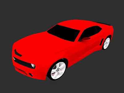 Red Sports Car Sleek Exterior Design With Black Windows And White Alloy Wheels 3d model