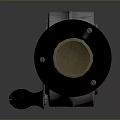 Manual Metal Kitchen Tool With Black Handle And Wooden Part For Food Preparation