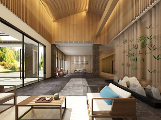 New Chinese Hall Hotel Lobby 3d model