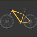 Yellow Mountain Bike With Modern Frame And Thick Off Road Tires